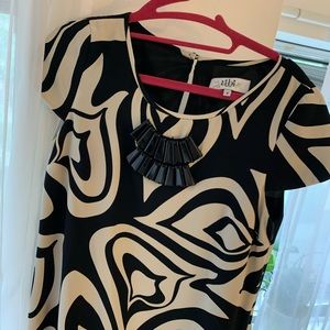 Tibi New York Silk Dress Black and White